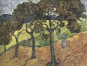Vincent Van Gogh Landscape with Tree and  Figures (nn04) oil painting reproduction